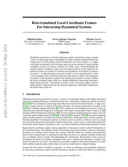 Roto-translated Local Coordinate Frames For Interacting Dynamical
  Systems