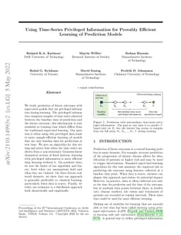 Using Time-Series Privileged Information for Provably Efficient Learning
  of Prediction Models