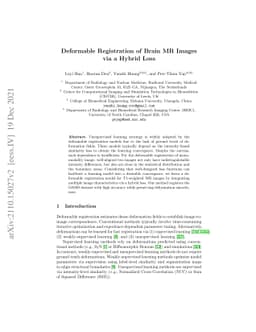 Deformable Registration of Brain MR Images via a Hybrid Loss
