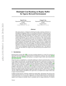 Hindsight Goal Ranking on Replay Buffer for Sparse Reward Environment