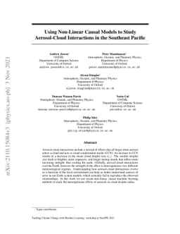 Using Non-Linear Causal Models to Study Aerosol-Cloud Interactions in
  the Southeast Pacific