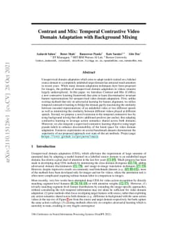 Contrast and Mix: Temporal Contrastive Video Domain Adaptation with
  Background Mixing