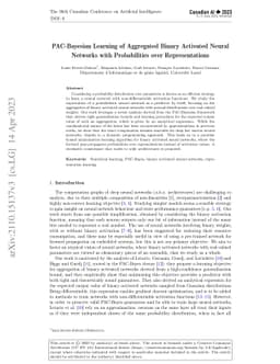 PAC-Bayesian Learning of Aggregated Binary Activated Neural Networks
  with Probabilities over Representations