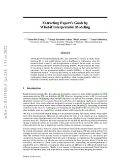Extracting Expert's Goals by What-if Interpretable Modeling