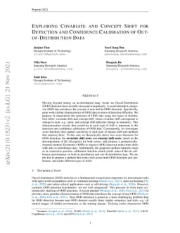 Exploring Covariate and Concept Shift for Detection and Calibration of
  Out-of-Distribution Data