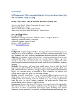Self-supervised EEG Representation Learning for Automatic Sleep Staging