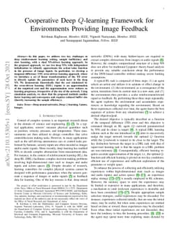Cooperative Deep $Q$-learning Framework for Environments Providing Image
  Feedback