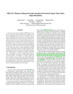 MEGAN: Memory Enhanced Graph Attention Network for Space-Time Video
  Super-Resolution