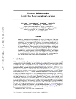 Residual Relaxation for Multi-view Representation Learning