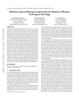BitTrain: Sparse Bitmap Compression for Memory-Efficient Training on the
  Edge