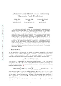 A Computationally Efficient Method for Learning Exponential Family
  Distributions