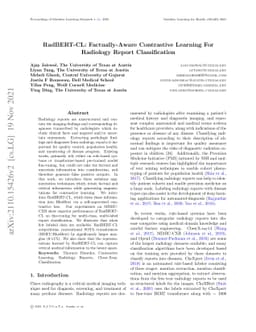 RadBERT-CL: Factually-Aware Contrastive Learning For Radiology Report
  Classification