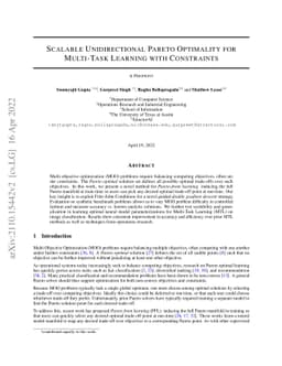 Scalable Unidirectional Pareto Optimality for Multi-Task Learning with
  Constraints