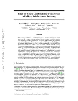 Brick-by-Brick: Combinatorial Construction with Deep Reinforcement
  Learning