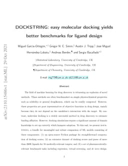 DOCKSTRING: easy molecular docking yields better benchmarks for ligand
  design