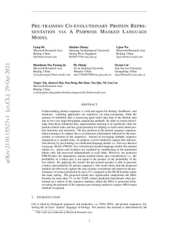 Pre-training Co-evolutionary Protein Representation via A Pairwise
  Masked Language Model