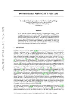 Deconvolutional Networks on Graph Data