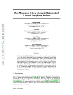 Does Momentum Help? A Sample Complexity Analysis