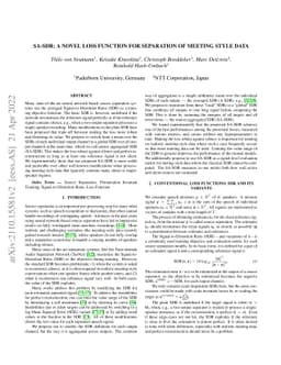 SA-SDR: A novel loss function for separation of meeting style data