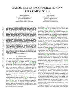 Gabor filter incorporated CNN for compression