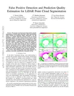 False Positive Detection and Prediction Quality Estimation for LiDAR
  Point Cloud Segmentation