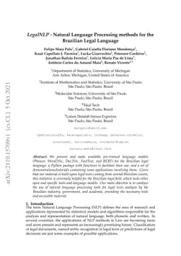 LegalNLP -- Natural Language Processing methods for the Brazilian Legal
  Language