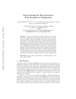 Deep Learning for Bias Detection: From Inception to Deployment