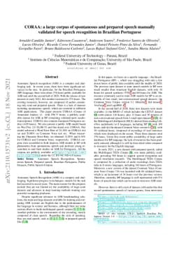 CORAA: a large corpus of spontaneous and prepared speech manually
  validated for speech recognition in Brazilian Portuguese