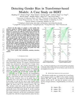 Detecting Gender Bias in Transformer-based Models: A Case Study on BERT