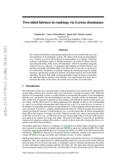 Two-sided fairness in rankings via Lorenz dominance