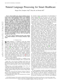 Natural Language Processing for Smart Healthcare