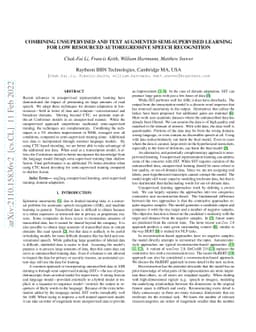 Combining Unsupervised and Text Augmented Semi-Supervised Learning for
  Low Resourced Autoregressive Speech Recognition