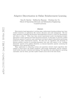 Adaptive Discretization in Online Reinforcement Learning