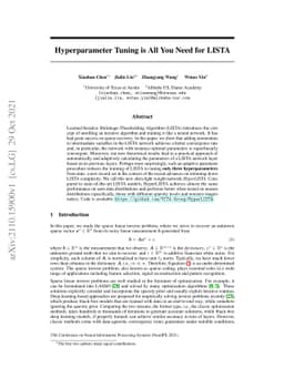 Hyperparameter Tuning is All You Need for LISTA