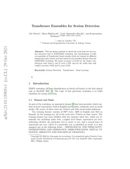 Transformer Ensembles for Sexism Detection