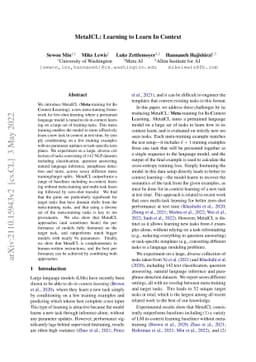 MetaICL: Learning to Learn In Context