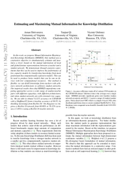 Estimating and Maximizing Mutual Information for Knowledge Distillation