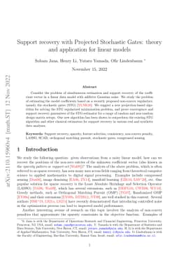 Support Recovery with Stochastic Gates: Theory and Application for
  Linear Models