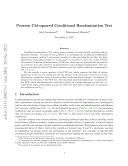 Pearson Chi-squared Conditional Randomization Test