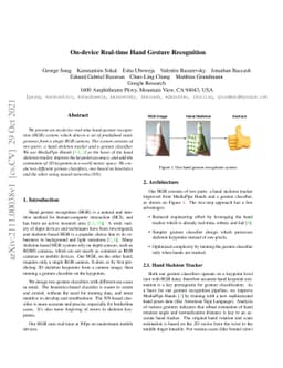 On-device Real-time Hand Gesture Recognition
