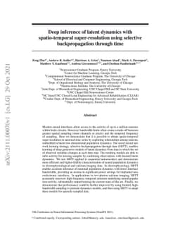 Deep inference of latent dynamics with spatio-temporal super-resolution
  using selective backpropagation through time