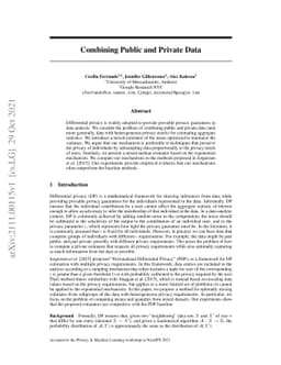 Combining Public and Private Data