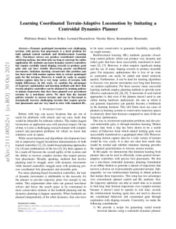 Learning Coordinated Terrain-Adaptive Locomotion by Imitating a
  Centroidal Dynamics Planner