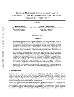 Neural Network based on Automatic Differentiation Transformation of
  Numeric Iterate-to-Fixedpoint