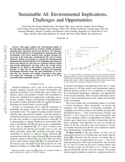 Sustainable AI: Environmental Implications, Challenges and Opportunities
