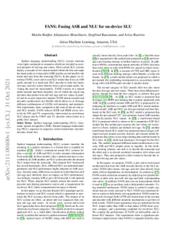 FANS: Fusing ASR and NLU for on-device SLU