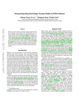 Interpreting Deep Knowledge Tracing Model on EdNet Dataset