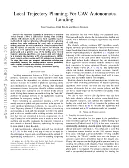 Local Trajectory Planning For UAV Autonomous Landing