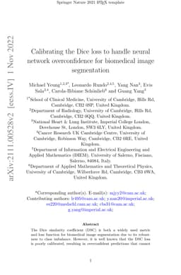 Calibrating the Dice loss to handle neural network overconfidence for
  biomedical image segmentation