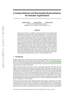 Learning Debiased and Disentangled Representations for Semantic
  Segmentation